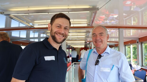 Benjamin Gesslein/Leiter Erneuerbare ÜZ Mainfranken und Karl Gerhard, 1. Bürgermeister Retzstadt